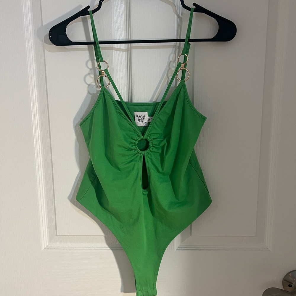 Princess Polly Green w/ Gold Detail Bodysuit